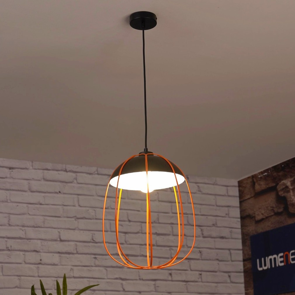 Lampa suspendată cu grilaj portocaliu - Svens Rábalux 72034