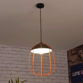   Lampă suspendată cu grilaj portocaliu - Svens Rábalux 72034