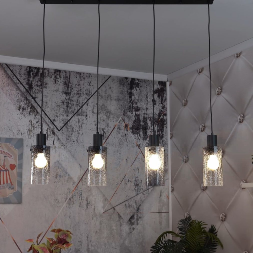 Lampa suspendată fumurie cu 4 socluri, sticlă - Fumea Rábalux 72039