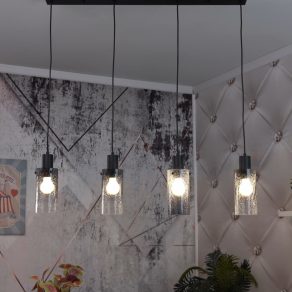   Lampă suspendată de culoare fumurie cu 4 socluri, sticlă - Fumea Rábalux 72039