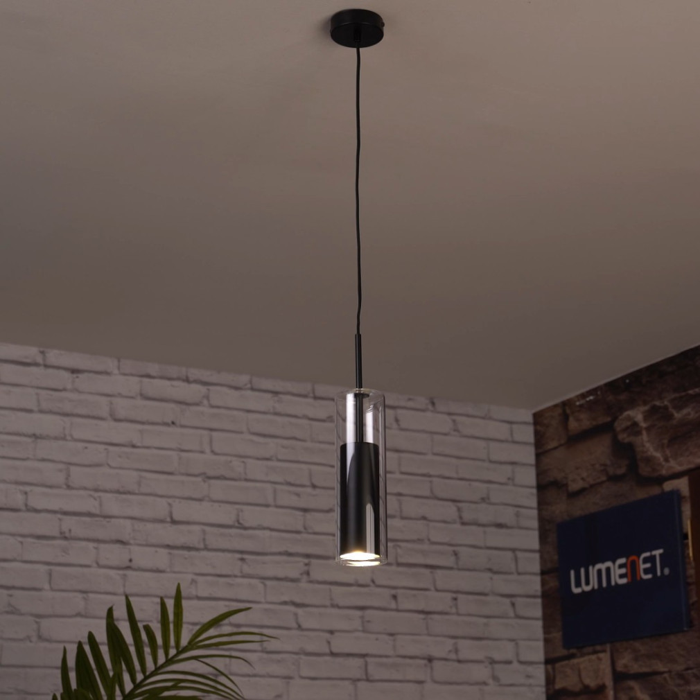 Lampa suspendată cu cilindru în culoare negru mat - Kalevi Rábalux 72047