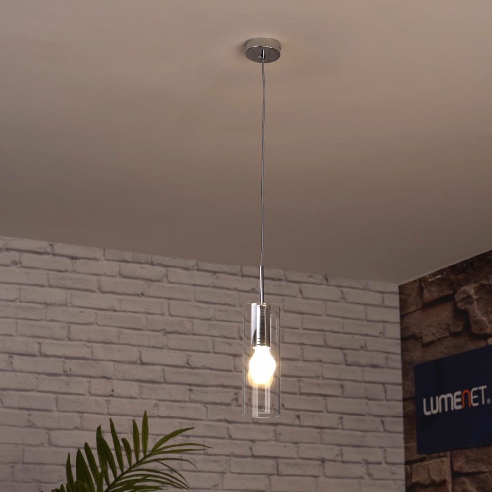 Lampa suspendată cu abajur cilindric din sticlă - Esta Rábalux 72048