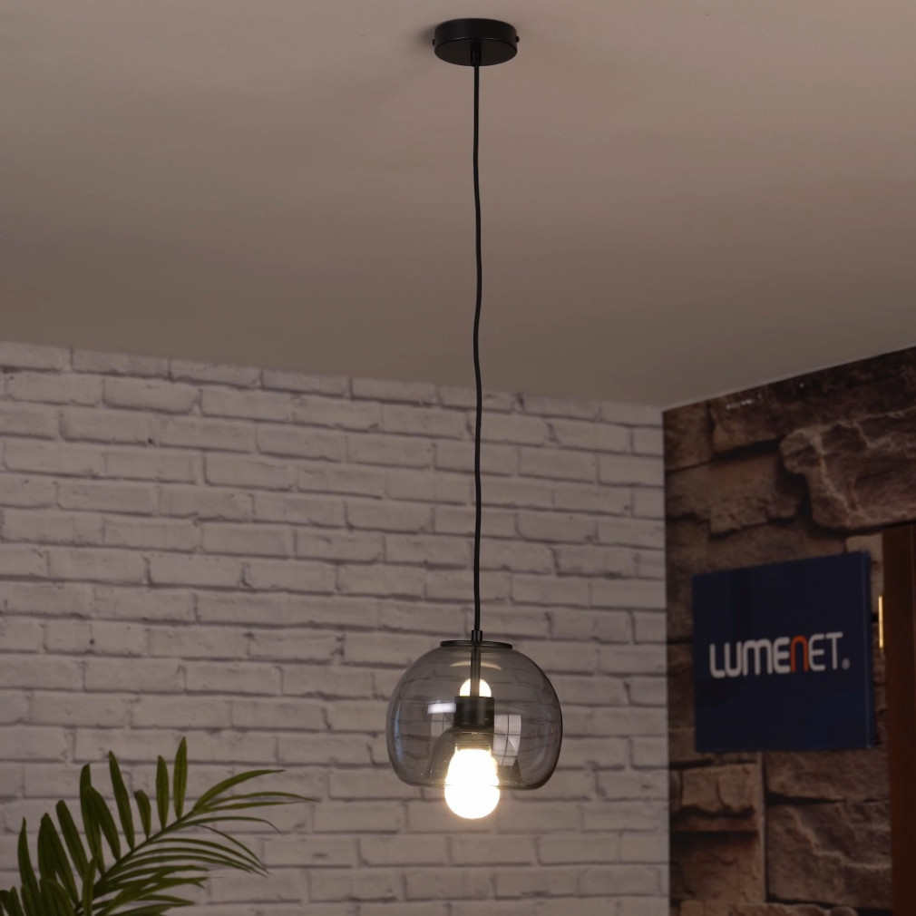 Lampa suspendată cu perete dublu, sticlă fumurie - Cameo Rábalux 72132