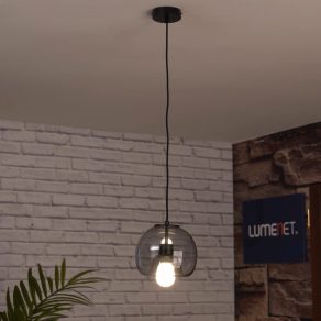   Lampă suspendată cu perete dublu, sticlă fumurie - Cameo Rábalux 72132