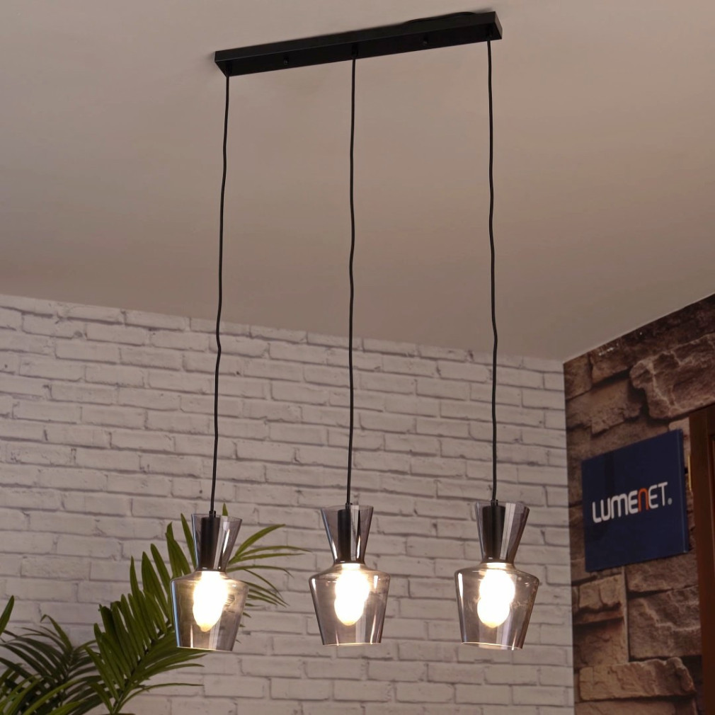 Lampa suspendată cu 3 socluri, fumurie - Abra Rábalux 72163