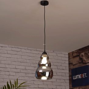   Lampă suspendată în culoarea fumului, cu abajur care se lărgește în jos - Salvatore Rábalux 72211