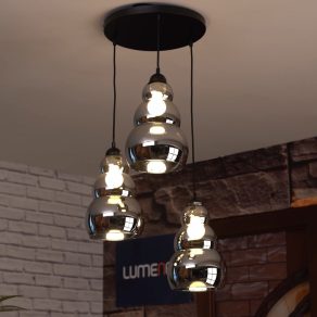   Lampă suspendată de culoare fumurie cu 3 socluri - Salvatore Rábalux 72213