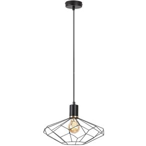 Lampă suspendată cu grilaj, negru - Fran Rábalux 72241