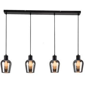   Lampă suspendată de culoare fum cu 4 socluri - Florian Rábalux 72271