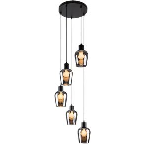   Lampă suspendată de culoare fumurie cu 5 socluri - Florian Rábalux 72272