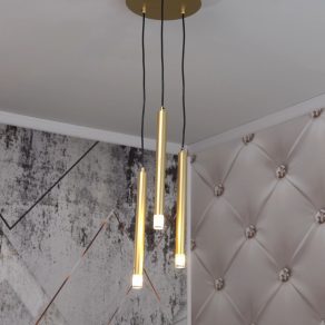   Lampă suspendată minimalistă cu 3 socluri, culoare auriu - Ramira Rábalux 72359