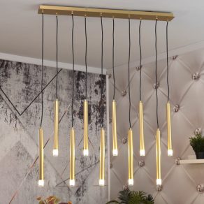   Lampă suspendată minimalistă cu 10 socluri în culoarea auriu - Ramira Rábalux 72365