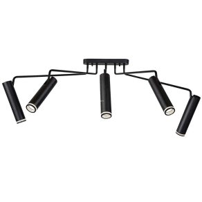   Lampă spot Karos cu 5 socluri, negru - Senobia Rábalux 73040