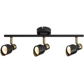   Lampă spot cu 3 socluri în negru și auriu - Lilou Rábalux 73049