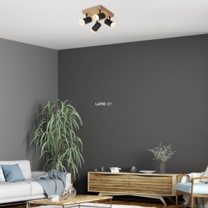 Spot de tavan negru, cu 4 socluri - Toras Rábalux 73124