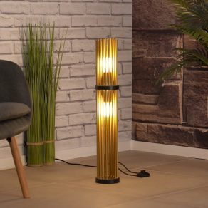   Lampă de podea aurie cu stâlp, 71 cm - Roxas Rábalux 74022, cablu textil, soclu 2xE27