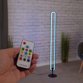   Lampă de podea LED RGB cu telecomandă, culori reglabile, 125 cm, funcție de memorie - Barto-RGB Rábalux 74051 culori reglabile, 19 W