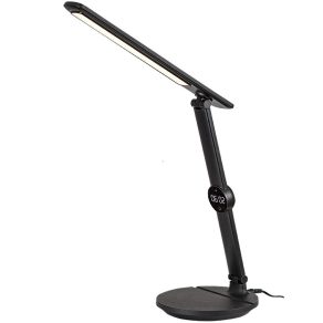   Lampă LED de birou cu port USB, 38 cm - Isak Rábalux 74198, memorie, temporizator, luminozitate reglabilă, comutator tactil, iluminare din spate, încărcător wireless pentru telefon, 3000-4000-6500 K, 570 lm, 9 W, 12 V