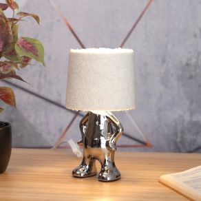   Lampă de masă de designer cu bază în formă de pitic, 30 cm, crom - Smurfy Rábalux 74216