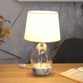   Lampă de masă din sticlă, 43 cm, albă - Apolonia Rábalux 74227