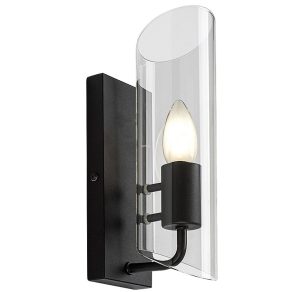   Aplică de baie cu abajur din sticlă, negru - Teodoro Rábalux 75027