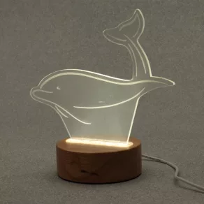   Lampă de masă pentru copii, delfin alb - Akali Rábalux 76002, USB, 3000 K, 50 lm, 2 W