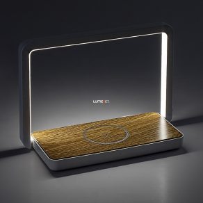   Lampă LED de birou cu încărcător pentru telefon, 14 cm - Buldus Rábalux 76005, USB, control al luminozității, încărcător pentru telefon, comutator tactil, 3000 K, 160 lm, 4 W