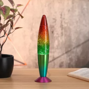   Lampă cu lavă strălucitoare în culorile curcubeului, 34 cm - Glitter Rábalux 76008