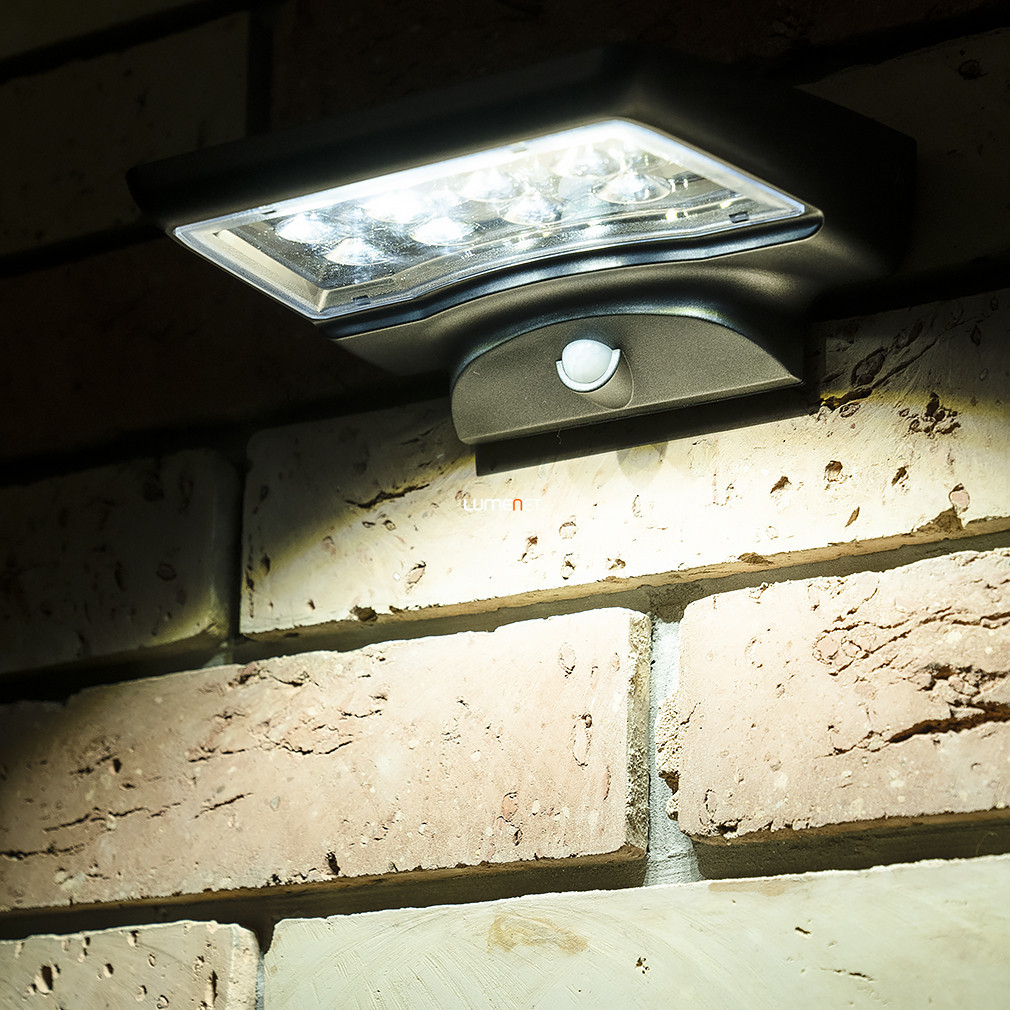 Lampă LED de exterior cu senzor de mișcare și panou solar - Moselle Rábalux 77014
