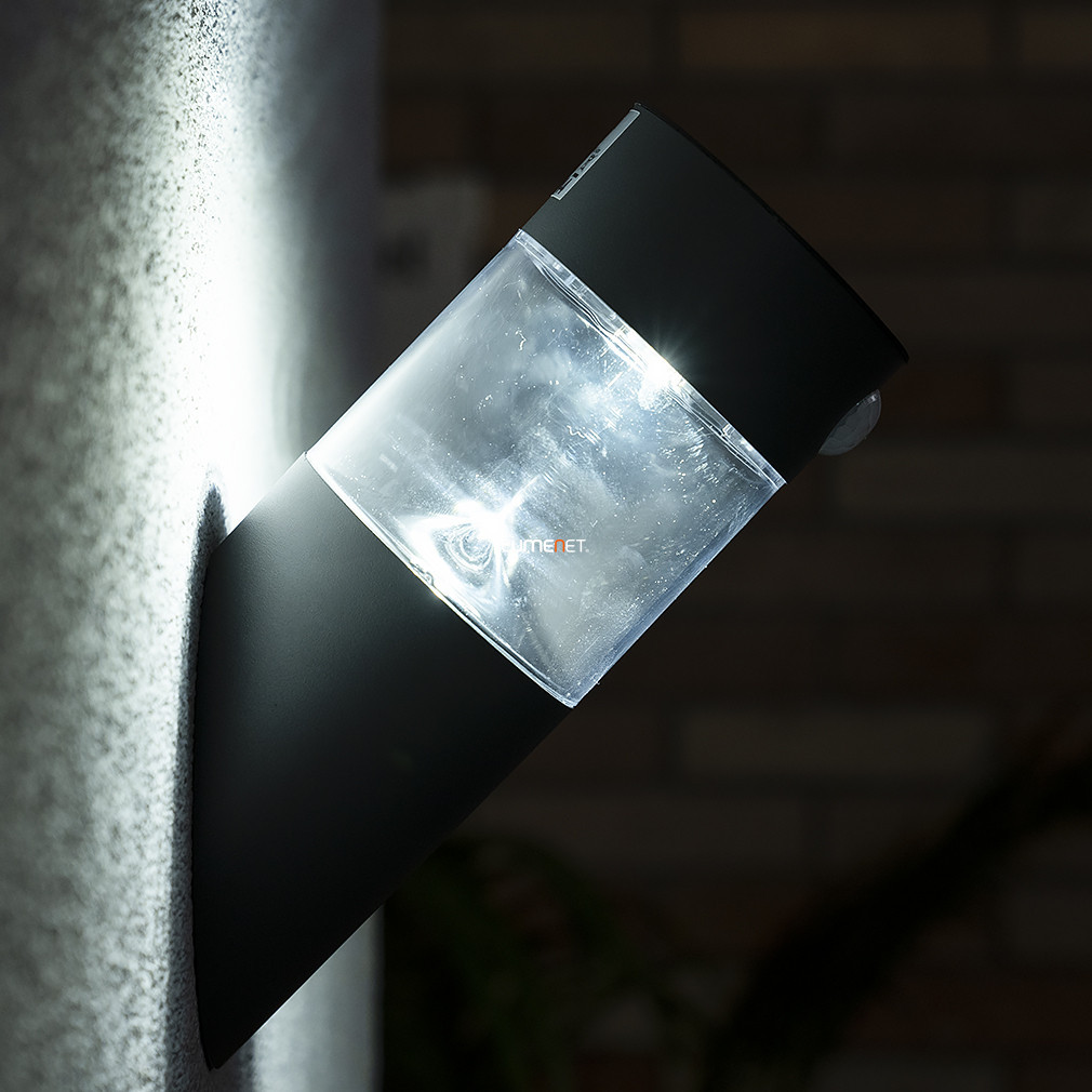 Lampa LED de exterior cu senzor de mișcare și panou solar, model înclinat - Kapuas Rábalux 77015