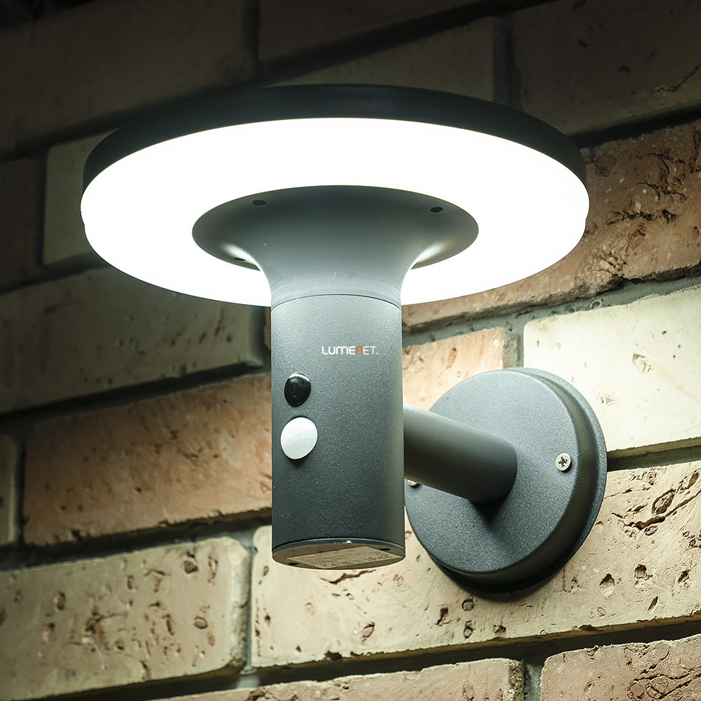 Lampa LED de exterior cu senzor de mișcare, cu lumină circulară orizontală - Alaska Rábalux 77017