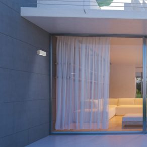   Lampă de perete LED pentru exterior în stil minimalist, albă - Mataro Rábalux 77076