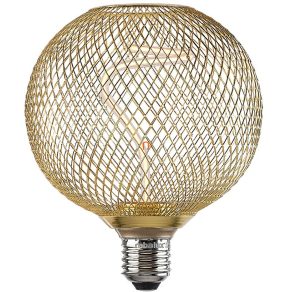   Filament LED E27 cu plasă aurie, 5 W, 270 lm, nuanță chihlimbar
