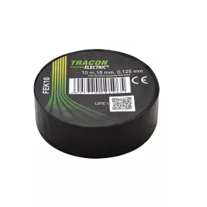 Bandă izolatoare Tracon 10 m x 18 mm, neagră