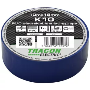 Bandă izolatoare Tracon 10x19 albastră K10