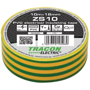 Bandă izolatoare Tracon 10x19 verde-galben ZS10