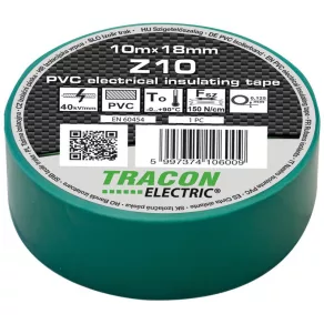 Bandă izolatoare Tracon 10x19 verde Z10