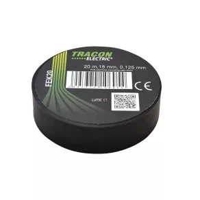 Bandă izolatoare Tracon 20 m x 18 mm, neagră