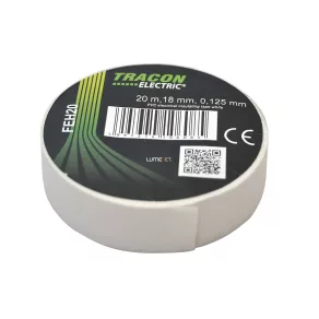 Bandă izolatoare Tracon 20 m x 18 mm, albă
