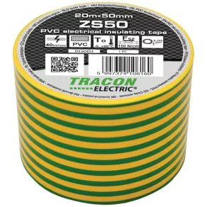 Bandă izolatoare Tracon 20x50 verde-galben ZS50
