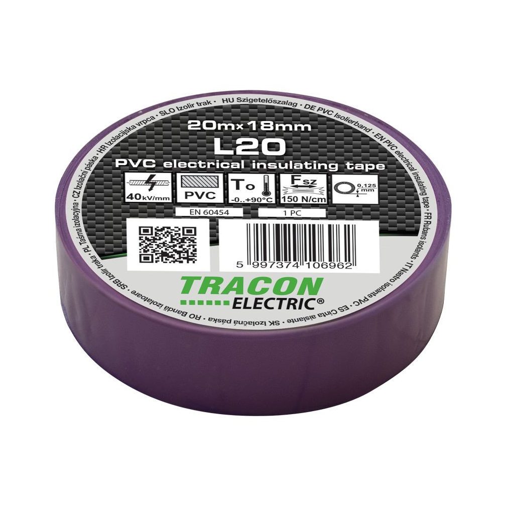 Bandă izolatoare Tracon 20x19 violet L20