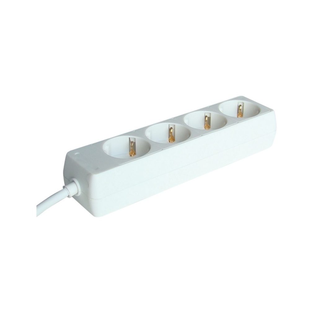 Tracon distribuitor de rețea 4 prize cu cablu de 5 m (H05VV-F 3x1 mm2) alb H4-5