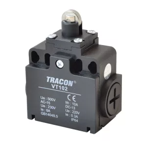   Comutator de poziție, cu role, 1×NO + 1×NC, 6 A, IP65, VT102, Tracon