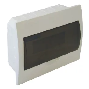   Distribuitor mic, încastrat, cu un singur rând, cu 12 module și ușă transparentă, IP40, cu șină PE/N, EDS-12/1 Tracon