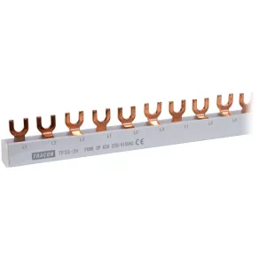 Șină de distribuție Tracon 3F cu furcă, 63 A, TFSS-3V