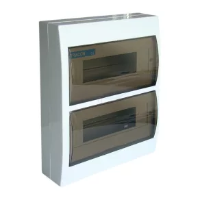   Distribuitor mic de perete, cu 2 rânduri, 24 de module, cu ușă transparentă, IP40, cu șină PE/N, EDFK-12/2 Tracon