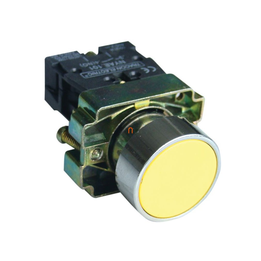 Tracon buton simplu, montat pe bază metalică, galben 1×NO, 3A IP42 NYGBA51S