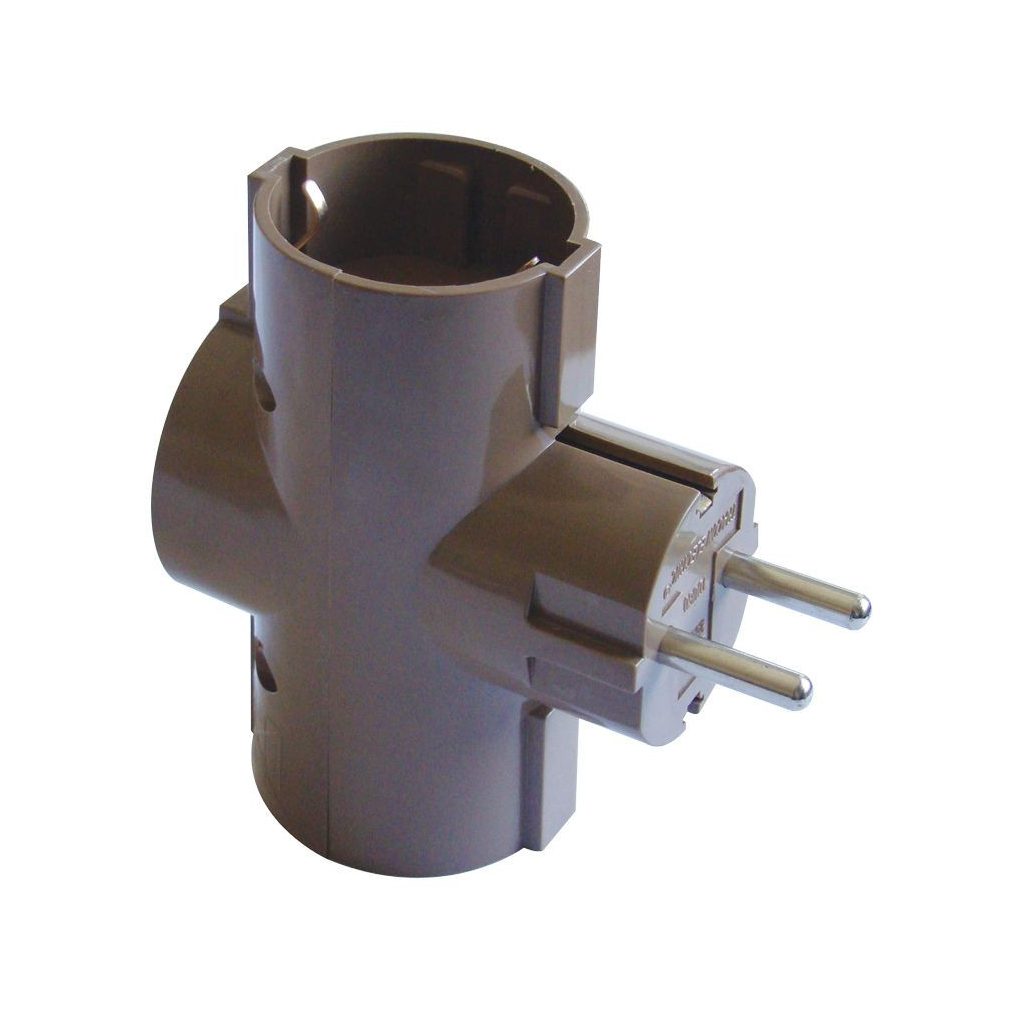 Tracon conector convertor multi-positie, normal, maro 3×SHUKO, max.16A TDUGO-BARN