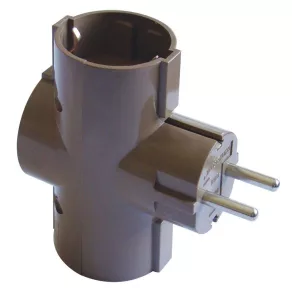   Conector adaptor Tracon cu mai multe prize, standard, maro, 3×SHUKO, max. 16 A, TDUGO-BARN