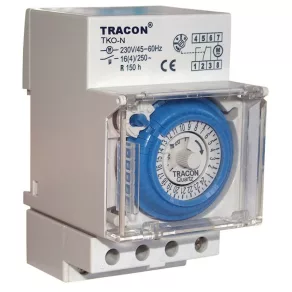   Temporizator cu comutare în serie Tracon, zilnic, electromecanic, 230 V, 16(4) A TKO-N